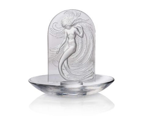  RENÉ LALIQUE (FRENCH 1860-1945) NAÏADE CENDRIER, NO. 309 designed 1930
clear and frosted
stencilled R. LALIQUE 10cm (4in) hi