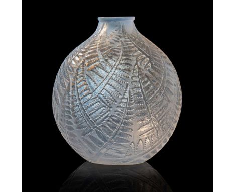  René Lalique ESPALION VASE, NO. 996 designed 1927opalescent, and grey stainedengraved R. Lalique France No. 996   17.8cm (7i