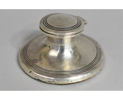 A Silver Capstan Inkwell with Liner by Henry C Davis, Birmingham Hallmark 1909 