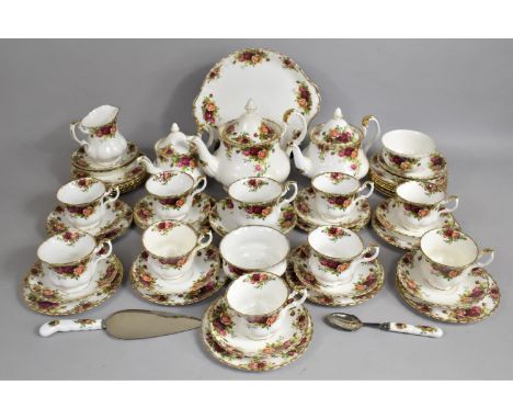 A Large Collection of Various Royal Albert Old Country Roses Teawares to comprise Saucers, Side Plates, Tea Pots, Cups Bachel