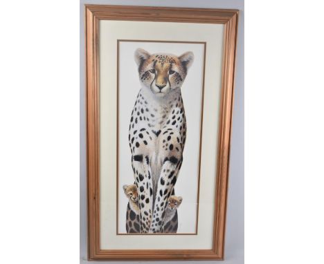 A Framed Warwick Hig Print, Leopard and Cub 