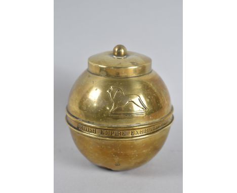 A Souvenir Brass Liptons Tea Caddy Made for the British Empire Exhibition 1924, 11.5cms High 