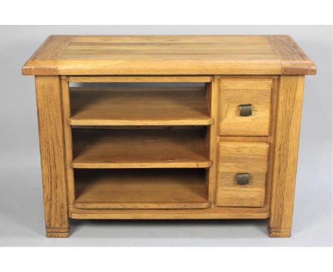 A Modern Low Sideboard with Three Open Shelf Sections and Two Side Drawers, 93cm wide 