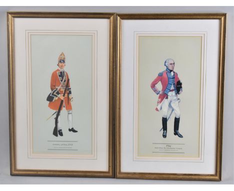 A Pair of Gilt Framed Military Prints, Grenadier and Field Officer Leicestershire Yeomanry, Each 33x17cm 