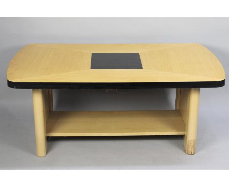 A Modern Inlaid Rectangular Coffee Table with Stretcher Shelf, 120x77cm 