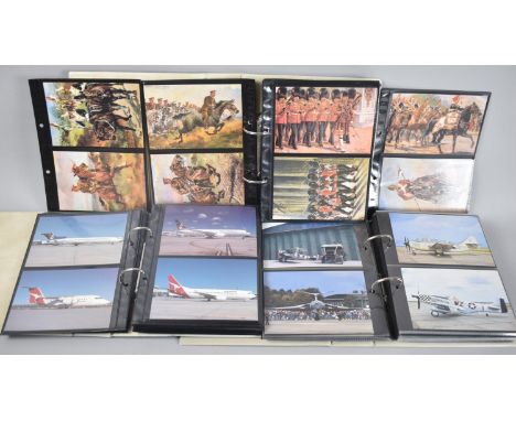 Three Ring Binders of Postcards to Include One Harry Payne Military and Natural History and Two Containing a Private Collecti