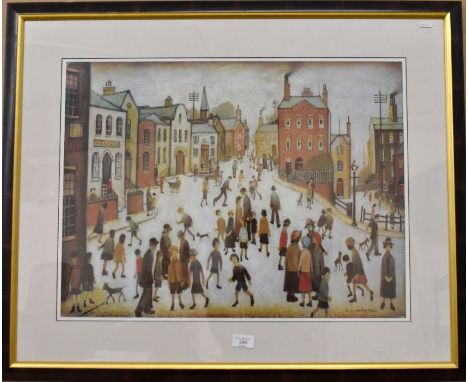 After Lowry - A John Lewis reproduction print&nbsp; 'The Village Square' , 47 x 62 cm&nbsp;