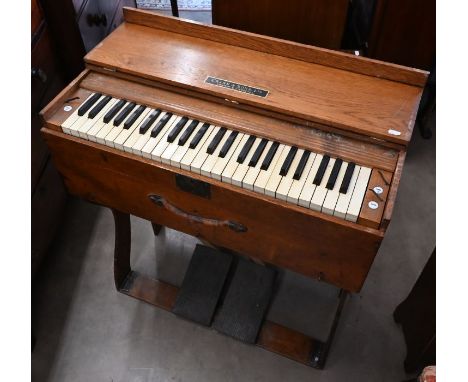 Crane &amp; Sons Ltd, London &amp; Liverpool - oak framed harmonium, 78 cm wide x 40 cm deep x 72 cm high