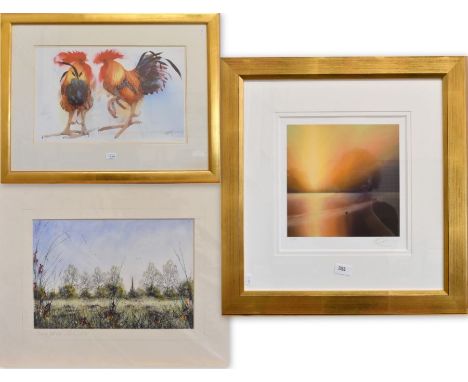 After M A Rogers - 'Torah', ltd ed print numbered 326/500, 35 x 45 cm; and unframed original pastel study of 'Morning Mist ne