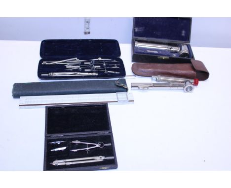 Various vintage mathematical instruments 