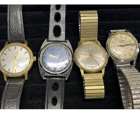 Four vintage gents watches (running when tested) 