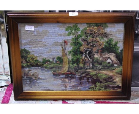 A framed vintage tapestry. No shipping 