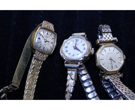 Three vintage ladies wrist watches 