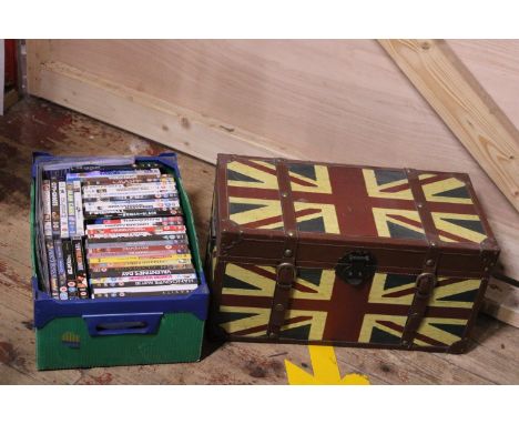 A job lot of DVDs and a Union Jack trunk. No shipping 