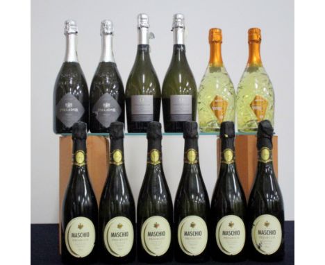 6 bts Cantine Maschio Prosecco Treviso Brut NV  sl cdl, sl foil damage 2 bts Prosecco NV Tesco 2 bts Astoria Corderie Valdobb