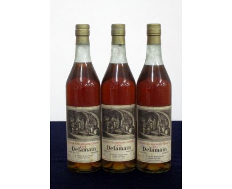 3 bts Delamain Grande Champagne Cognac 1971 landed 1974 bottled 1993 bs