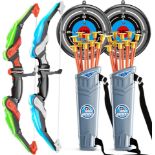 8x NEW & BOXED TEMI 2 PACK Bow and Arrow Set for Kids with LED Lights-Archery Set. RRP £25.99