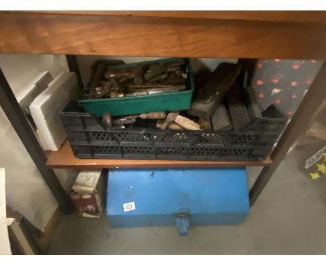 A good quantity of miscellaneous old hand tools including H/D metal tool box