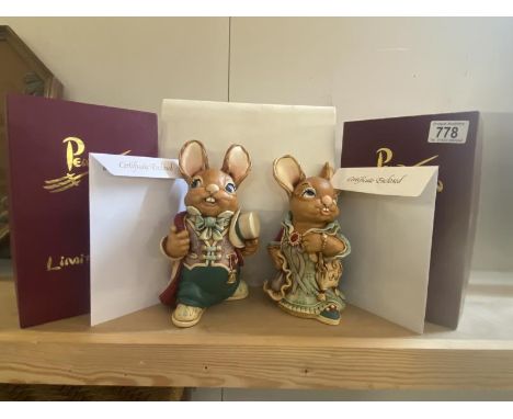 Pendelfin Uncle Henry &amp; Aunty Ruby limited rabbits