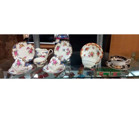 A small quantity of Aynsley cups &amp; saucers including Addersley &amp; Royal Grafton
