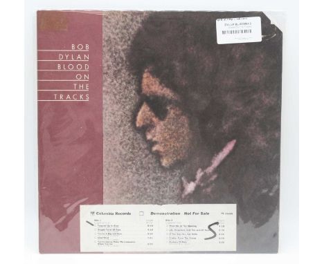 Bob Dylan, Blood on the Tracks, 1974 US Columbia label, 10 track white title label promotional LP, housed in a picture sleeve