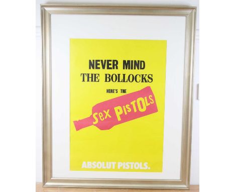 The Sex Pistols Never Mind The Bollocks 1996 promotional poster advertising Absolut Vodka, framed, image 68.5 x 49cm, max. di