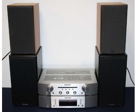 A Marantz PM6005 intergrated amplifier, in silver finish, serial no. 12001 451 00090, together with a matching CD player mode