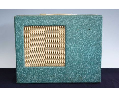 A 1960's Watkins Westminster Tremolo amplifier, in blue finish, w.43, d.20, h.34cm.