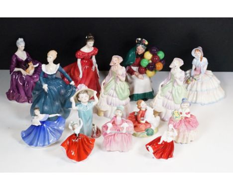 Collection of Royal Doulton figurines to include 'Daydreams', 'Winsome', 'Cissie', 'Home Again', 'Karen', 'Gail', 'Elaine', '