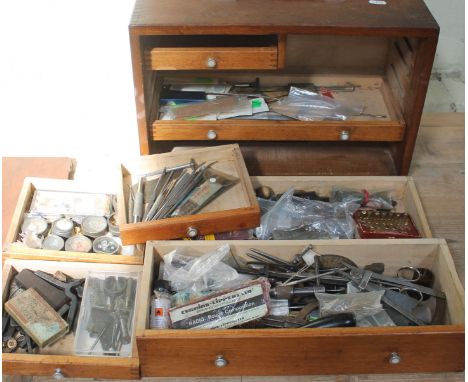 A tool chest containing jewellery tools and spares.  