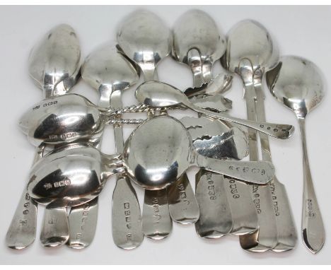 A mixed lot of various silver spoons including provincial, Irish, various dates and makers, 18th century and later, gross wt.