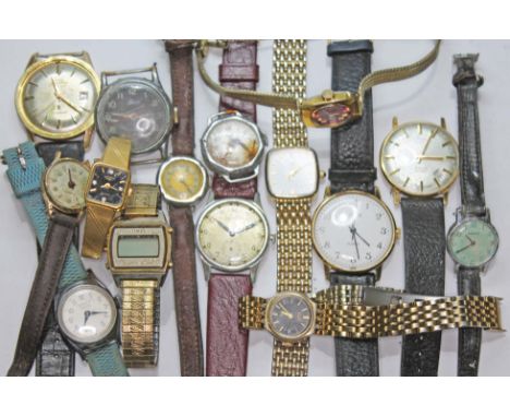 A mixed lot of mainly mechanical wristwatches including Sekonda, Timex, Rotary etc.  