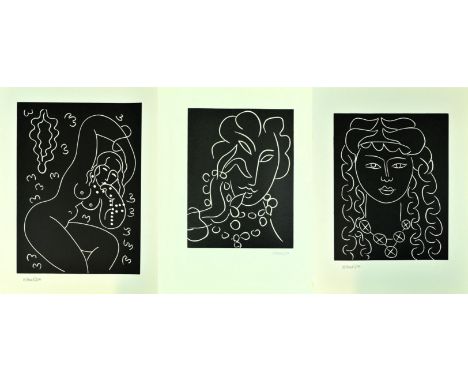 Henri Matisse (French, 1881-1973)
Three black and white serigraph prints of nude women
Signed in plate
59cm x 44.5cm (23" x 1