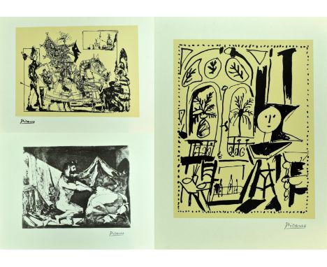 Pablo Picasso (Spanish, 1881-1973)
Three black and white serigraph prints
Signed in plate
59cm x 44.5cm (23" x 17.5")

Each u