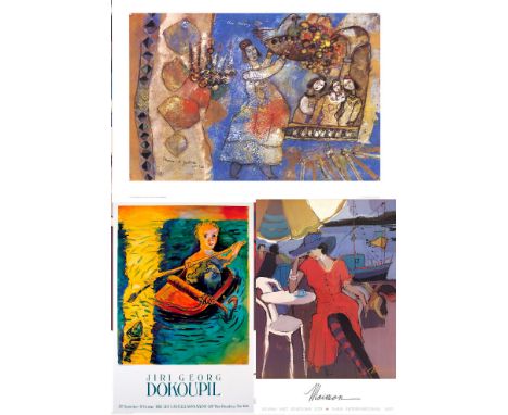 Isaac Maimon
Offset lithograph exhibition poste
Advertising a 1993 exhibition at B&amp;R International Art. 
Published by Rom