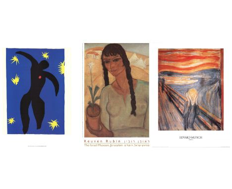 Three iconic and striking 20th century modern art lithograph posters. Comprising:

Henri Matisse (French, 1869-1954)
Icarus
O