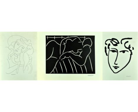 Henri Matisse (French, 1869-1954)
Three black and white serigraph prints
Signed in plate
59cm x 44.5cm (23" x 17.5")

Each un