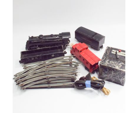 American die cast O gauge engine by the Lionel Corp of New York complete with tin plate tenders, track and multi control tran