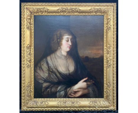 ITALIAN SCHOOL PORTRAIT OF A VEILED WIDOW 18TH CENTURY