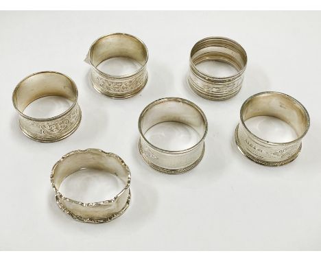 6 HM SILVER ODD NAPKIN RING - 3.9 ozs APPROX