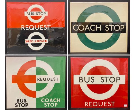 FOUR VINTAGE TRANSPORT FOR LONDON PRINTS ON CARDS