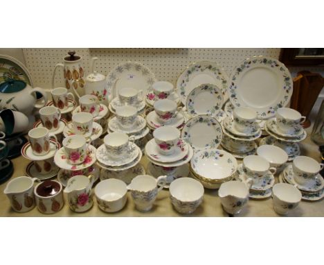 A Royal Stafford first love pattern coffee setting for six; Queen Anne Fernlea pattern tea set; Colclough service