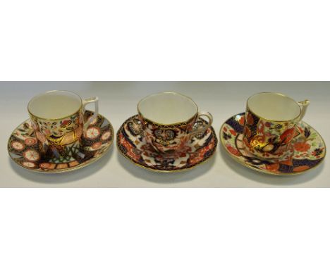 A Royal Crown Derby Rich Japan pattern cup and saucer, printed marks to base, first quality; a Royal Crown Derby Derby Garden