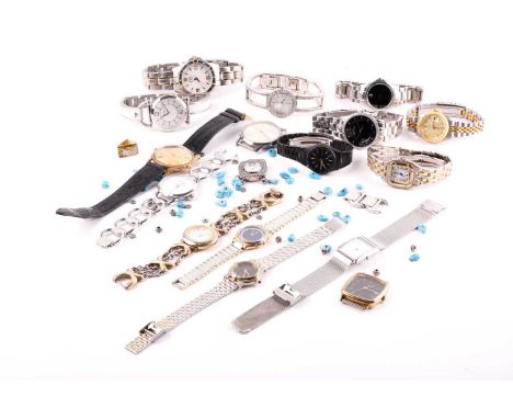 A collection of modern wristwatches, including Gucci, Pulsar, Skagen, Accurist and Fossil, Movado, Casio and Accurist automat