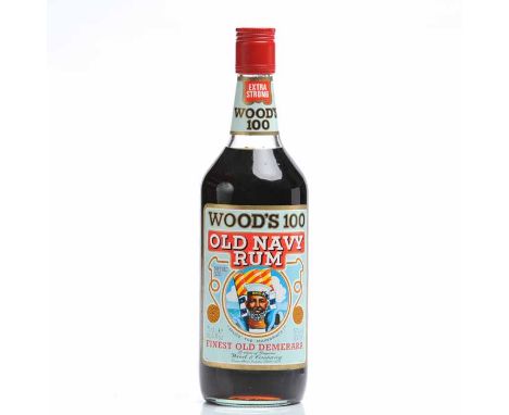 WOOD'S 100 OLD NAVY RUM
Produce of Guyana, bottled by Wood & Company. 26.4 fl.oz. (75cl), 100° proof (57% volume). 