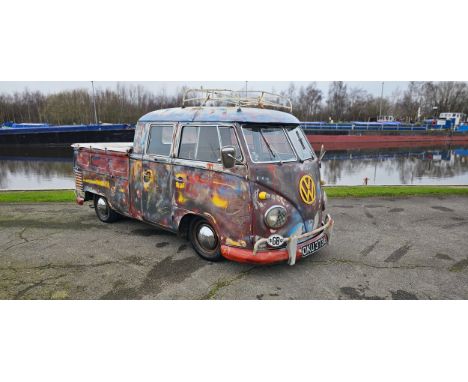 1963 VW T2 Split Screen double cab pick up, 1641cc. Registration number OKU 373A. Chassis number 1060168. Engine number AE 69