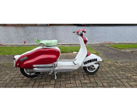 1957 Lambretta 150LD, 150cc. Registration number CSJ 322. Frame number 257865 150LD. Engine number 150LD 264597. Sold with th