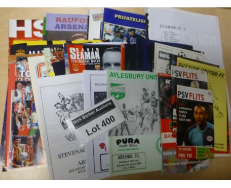 Football : Large envelope of Arsenal away progs - predominantly in Europe (approx 50).