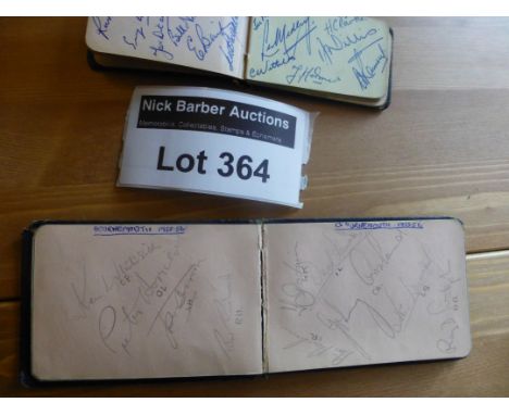 Football : 2 small autograph books, well filled 1955/56: 1.  Tottenham, Ipswich, Bolton, Charlton, Suffolk, Bristol R, some c