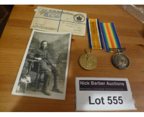 Collectables : Militaria WWI medals for 2772 Pte. S.C.Powling R. Fusilliers x 2, includes envelope and photograph - Ipswich b